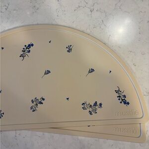 Mushie Cream and Blue Floral Placemats